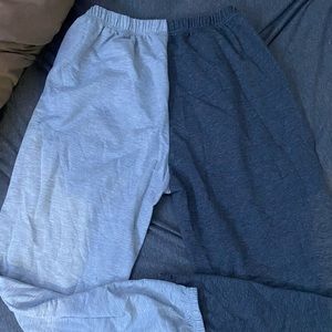 Half and half grey colored sweats